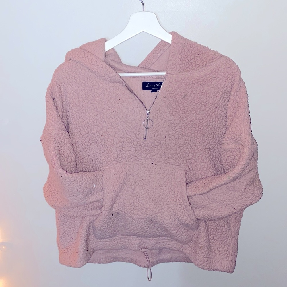 Pink fluffy Half zip up /Not my style Anymore :(
